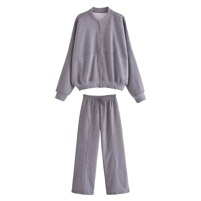 Conjuntos de pantalón con cordones para mujer, cárdigan informal holgado con cuello en V, pantalones deportivos de otoño e invierno de 2025, conjuntos de 2 piezas para mujer.