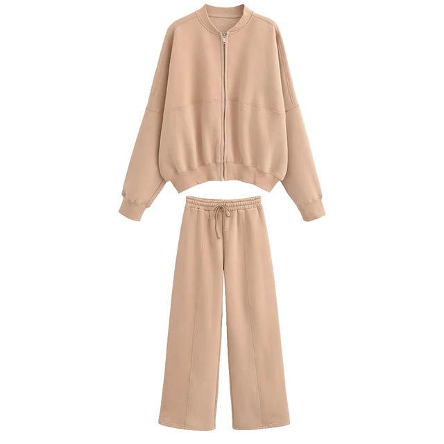 Conjuntos de pantalón con cordones para mujer, cárdigan informal holgado con cuello en V, pantalones deportivos de otoño e invierno de 2025, conjuntos de 2 piezas para mujer.