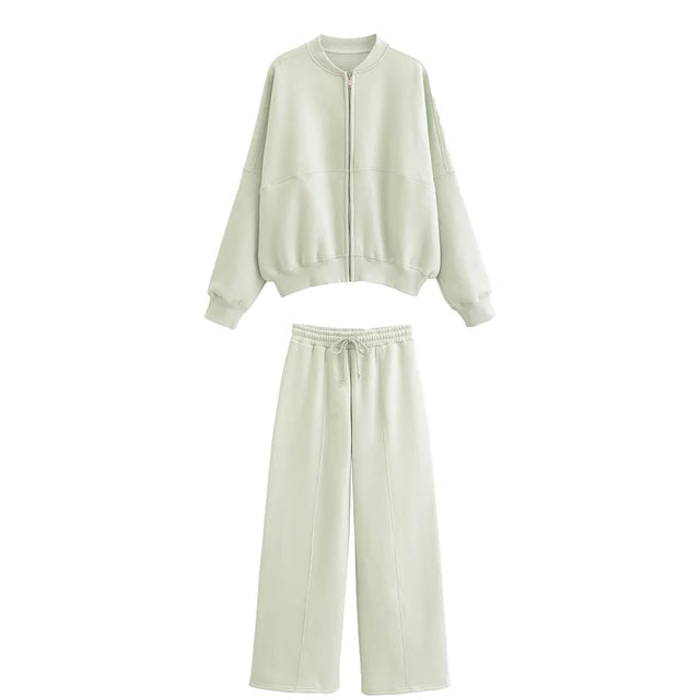 Conjuntos de pantalón con cordones para mujer, cárdigan informal holgado con cuello en V, pantalones deportivos de otoño e invierno de 2025, conjuntos de 2 piezas para mujer.