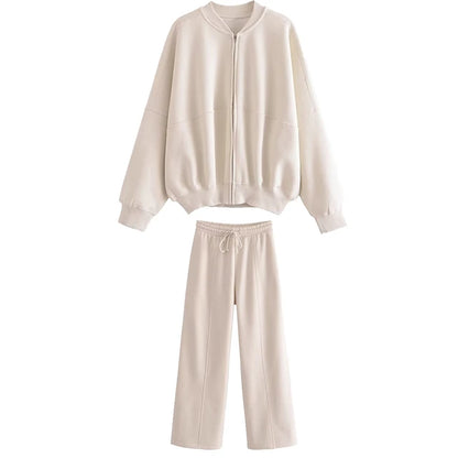 Conjuntos de pantalón con cordones para mujer, cárdigan informal holgado con cuello en V, pantalones deportivos de otoño e invierno de 2025, conjuntos de 2 piezas para mujer.