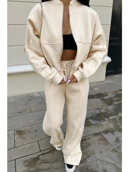 Conjuntos de pantalón con cordones para mujer, cárdigan informal holgado con cuello en V, pantalones deportivos de otoño e invierno de 2025, conjuntos de 2 piezas para mujer.