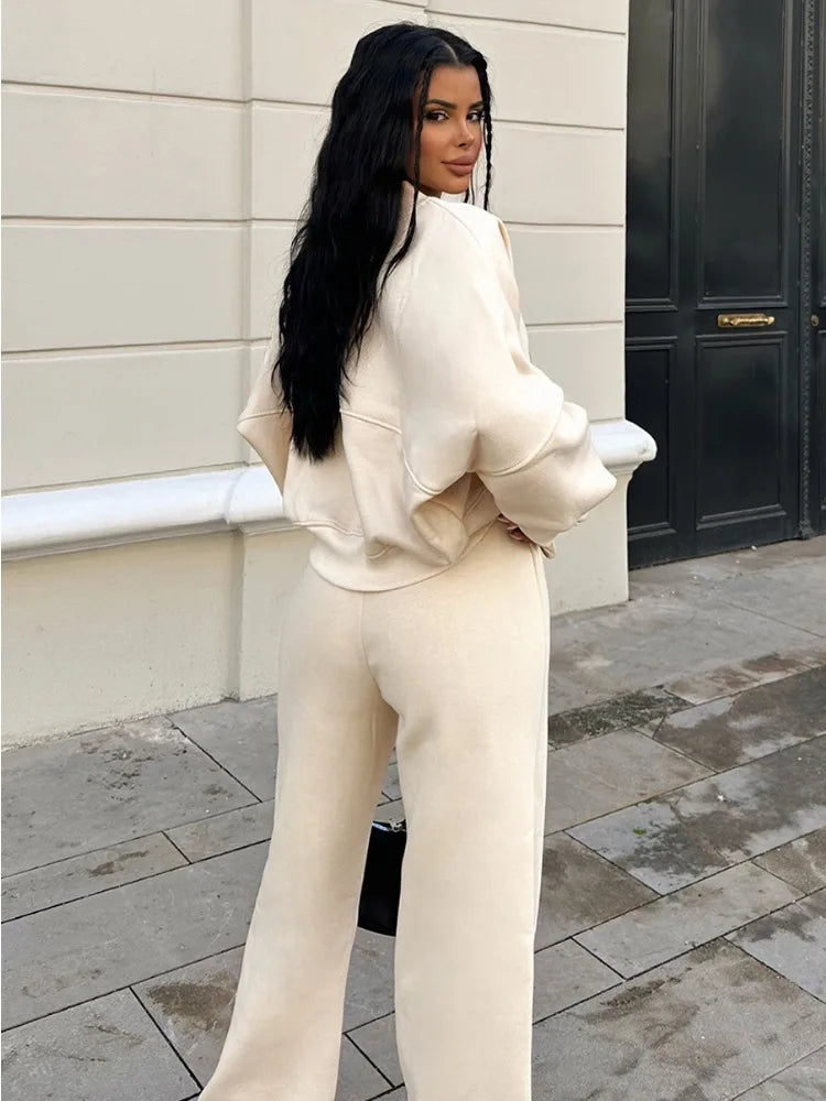 Conjuntos de pantalón con cordones para mujer, cárdigan informal holgado con cuello en V, pantalones deportivos de otoño e invierno de 2025, conjuntos de 2 piezas para mujer.