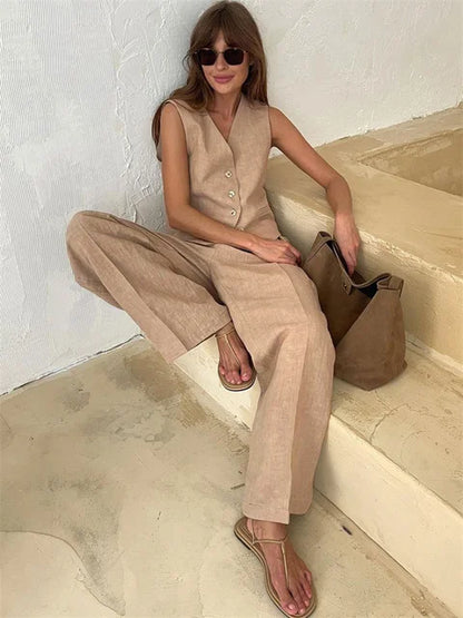 Conjunto de 2 piezas de moda para mujer, pantalones de pierna ancha con retazos, cintura alta, informal, de pierna recta, vestidos, conjuntos de pantalones para mujer