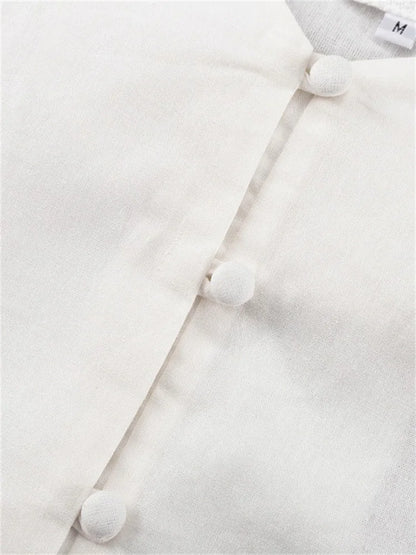 Conjuntos casuales con volantes para mujer, pantalones cortos de manga larga y cintura alta, dos piezas, lisos, hasta la rodilla, holgados, ropa de dormir para mujer.