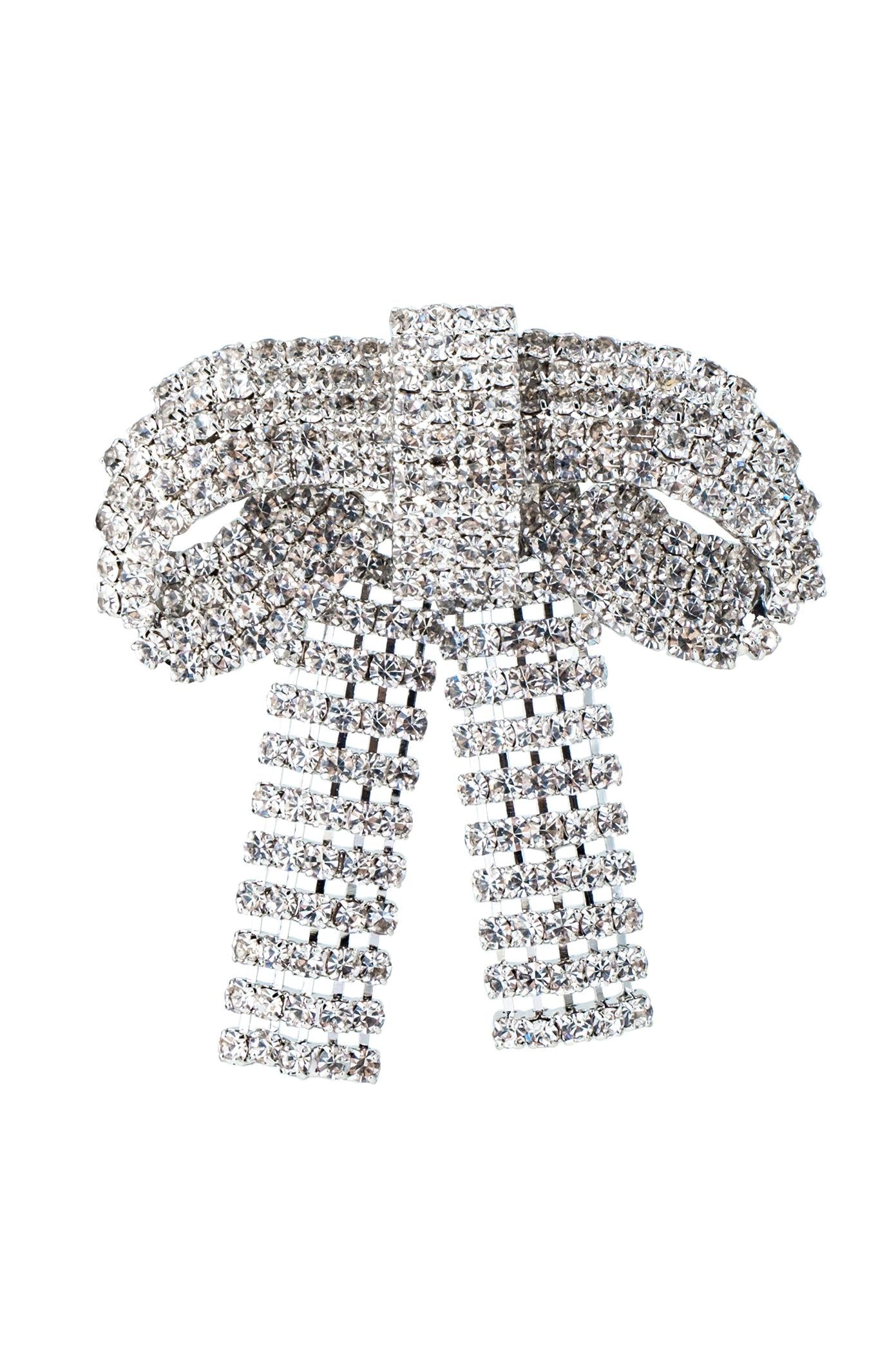 Pendientes de lazo con diamantes de imitación 