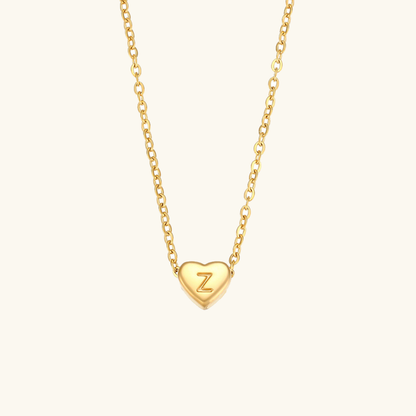 Golden Heartbeat - Initial Necklace