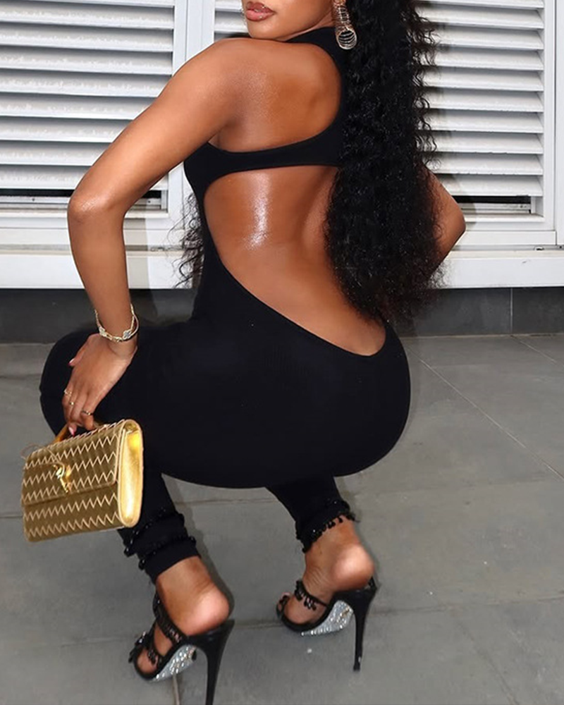 Hollow Slim Jumpsuit