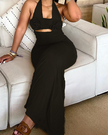 Embellished High Waist Dress