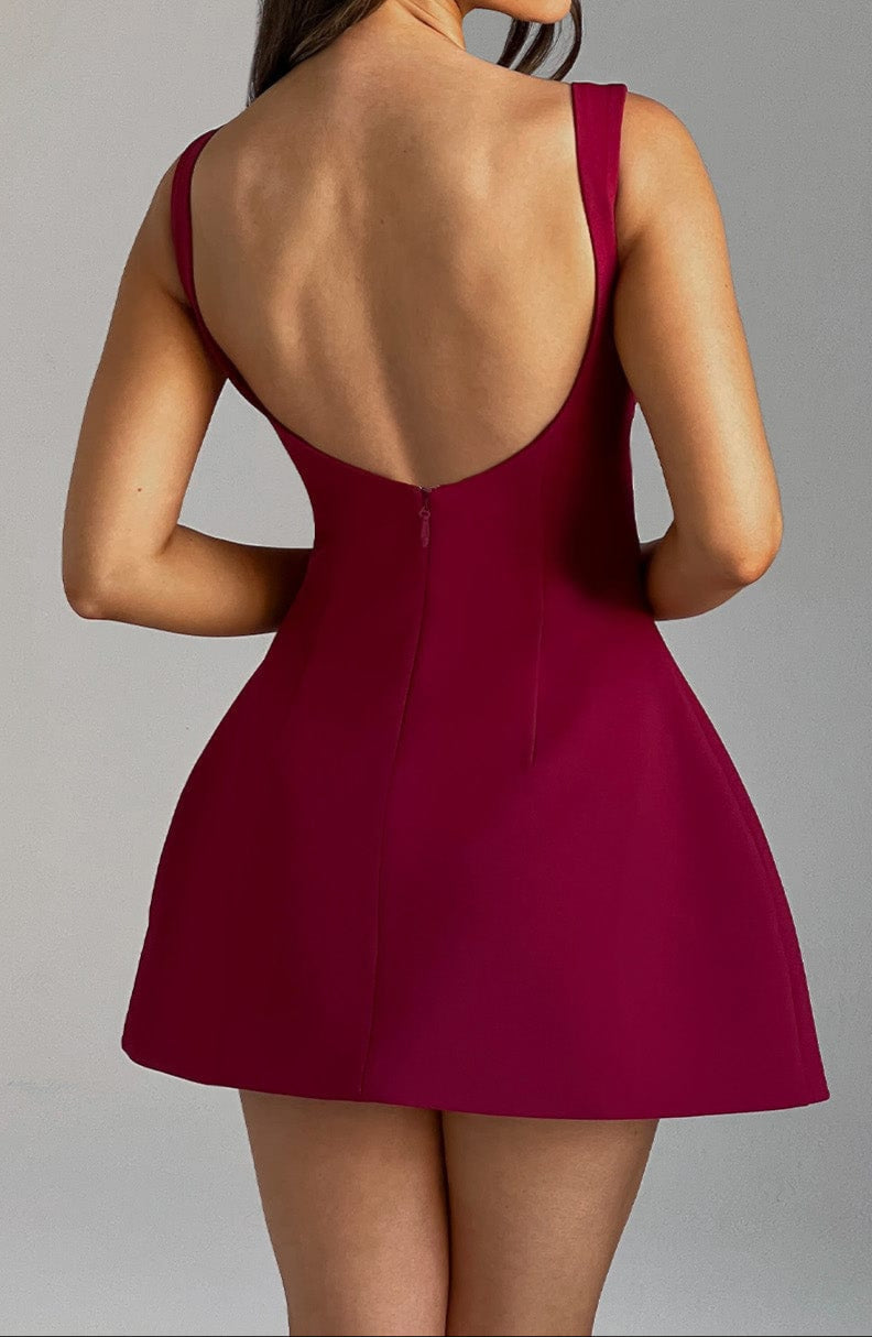 Ginevra Mini Dress - Wine