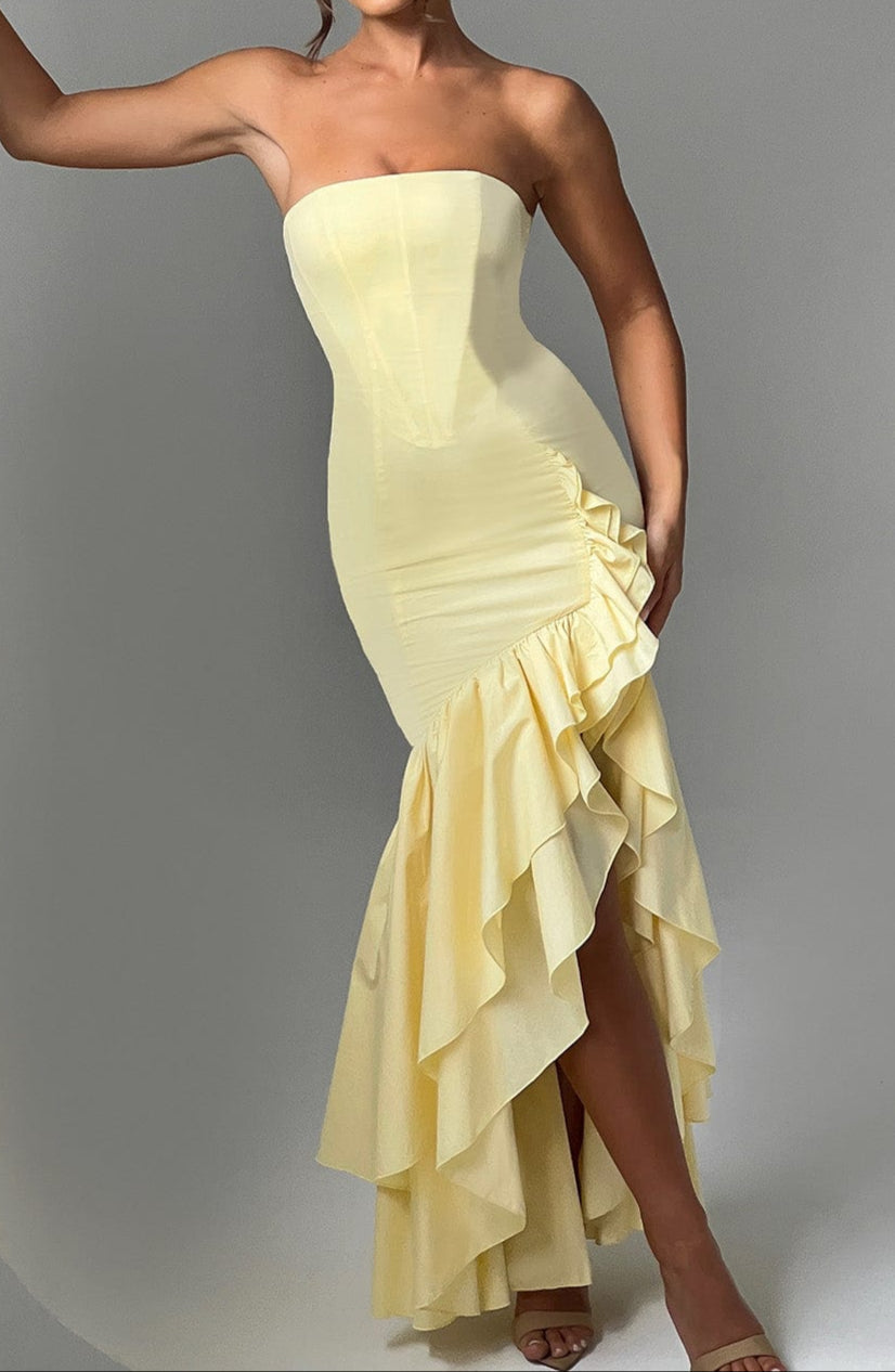 Ana Sofía Maxi Dress - Lemon