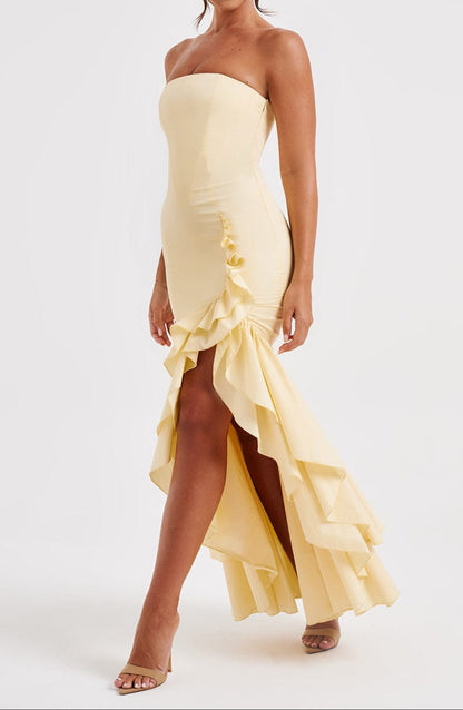 Ana Sofía Maxi Dress - Lemon