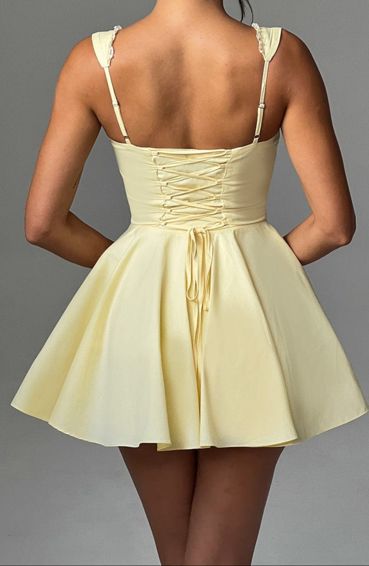 Emily Mini Dress-Lemon
