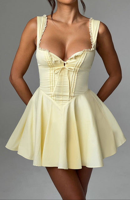 Emily Mini Dress-Lemon