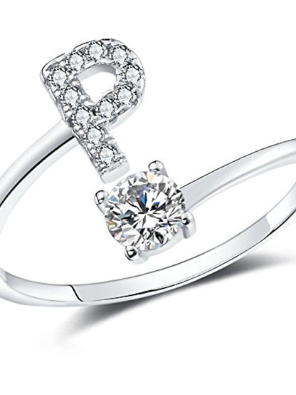 1PC Band Ring For Men's Crystal White Alloy Classic for Women