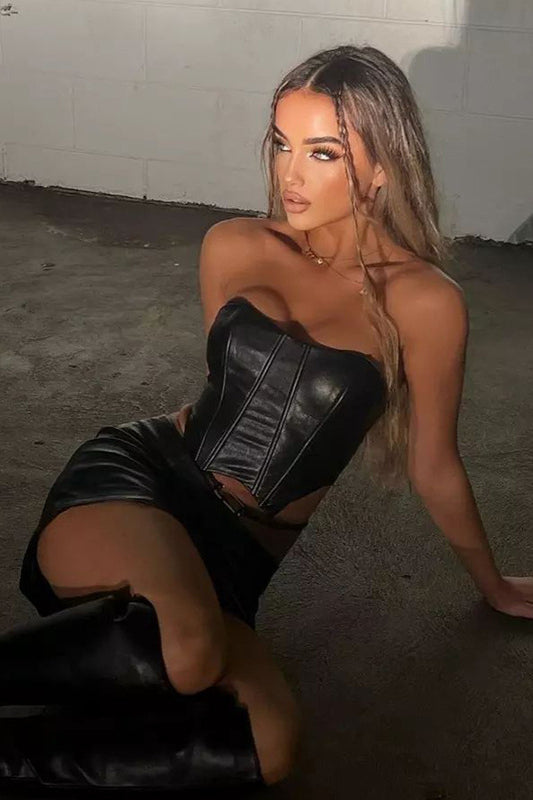 Sexy Halter Top High-Waisted Skirt Two Pieces Set