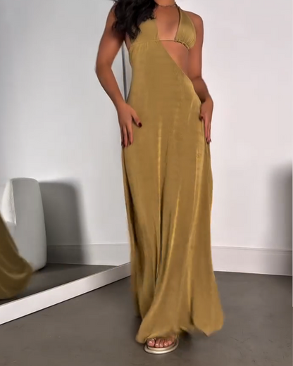 Deep V Lace-Up Dress (Pre-Sale)