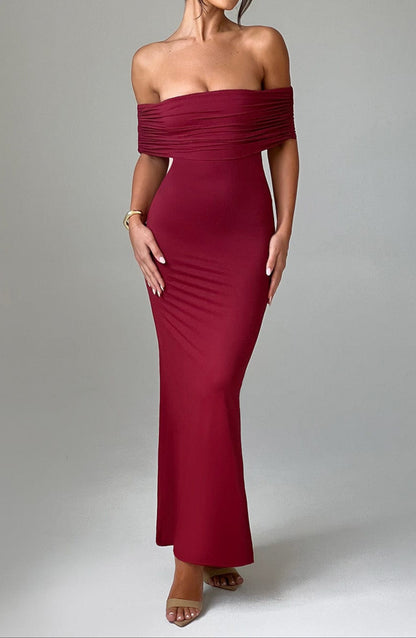 Mariella Maxi Dress - Burgundy