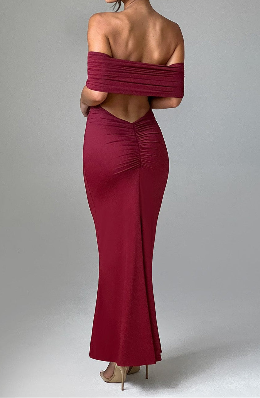 Mariella Maxi Dress - Burgundy