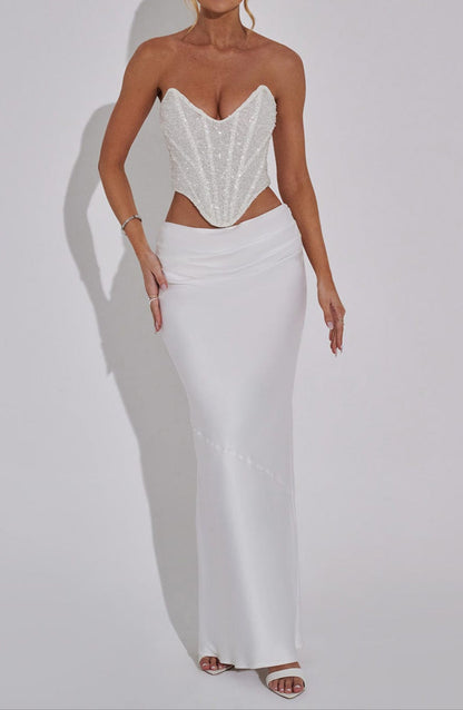 Sara Maxi Skirt - White