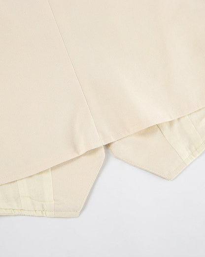 Cotton and Linen Sleeveless Vest Two Piece Suit