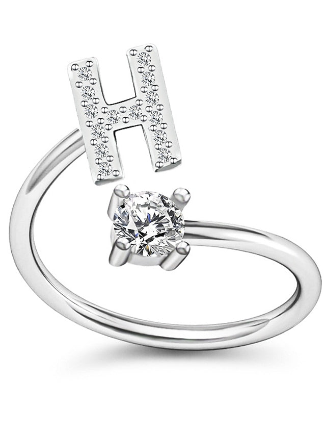 1PC Band Ring For Men's Crystal White Alloy Classic for Women