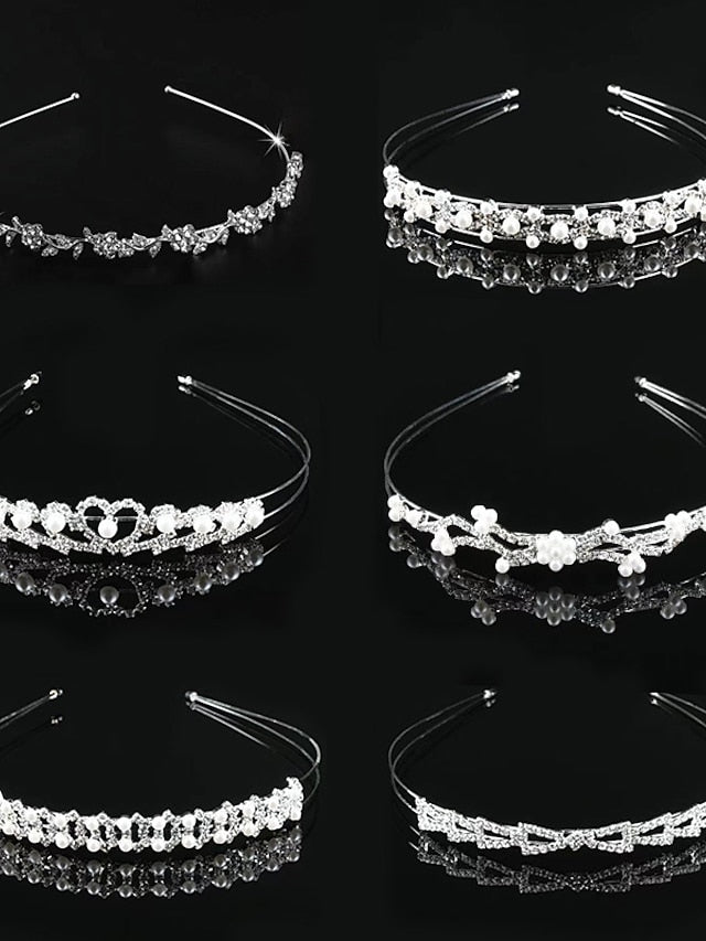 1PC Headbands Headband For Wedding Party Evening Birthday Drusy Imitation Pearl Rhinestone Alloy 1 2 3 for Women