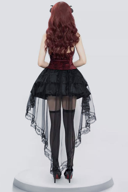 Irregular Mesh Slip Gothic Dress