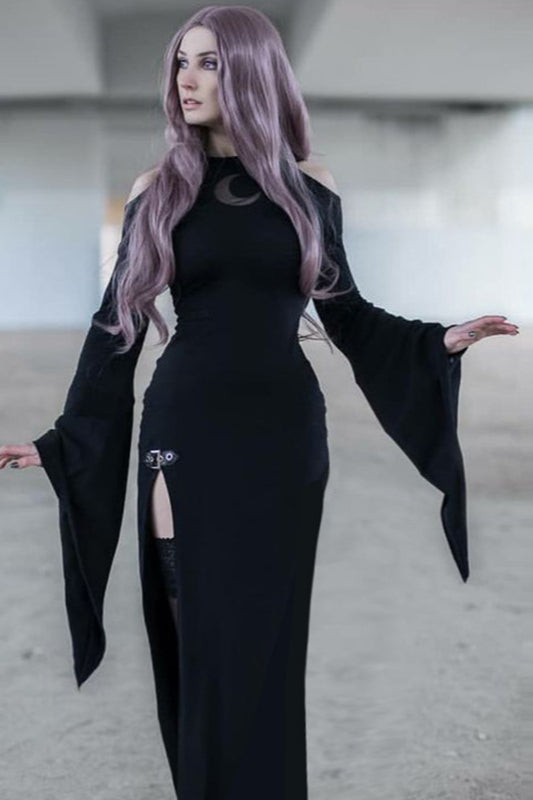 Bell Sleeve Sheer Gothic Dress
