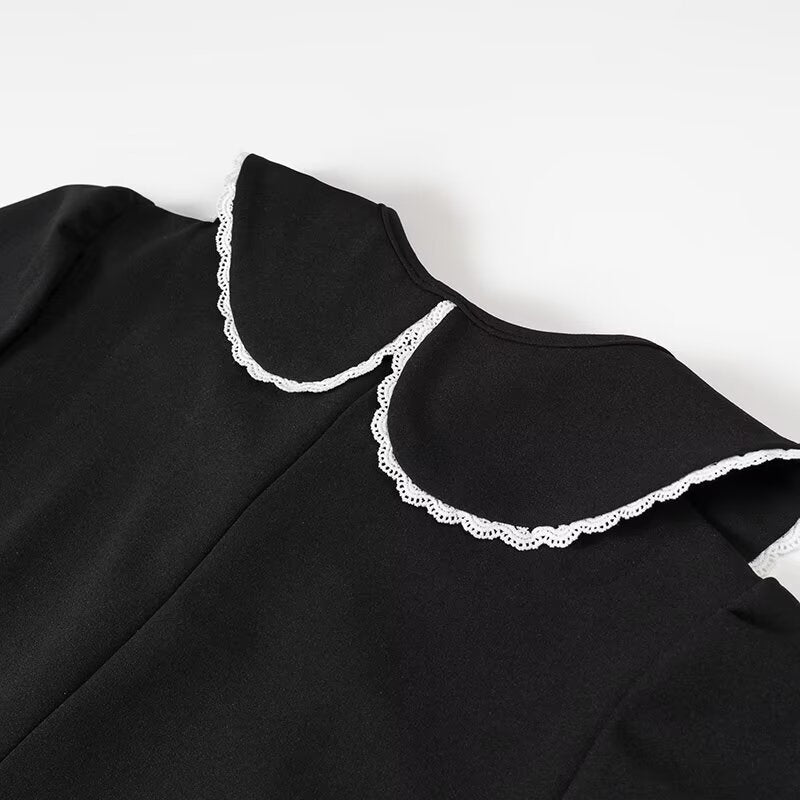 Evie A-Line Dress with Spliced Collar