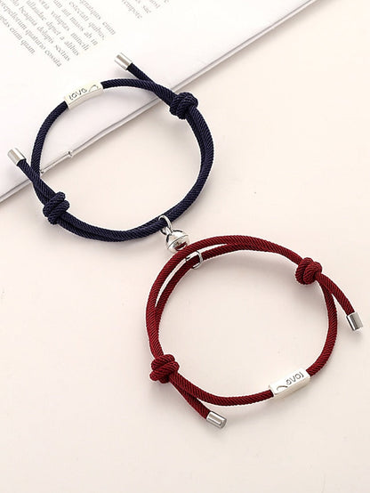 1 Pair Couple's Bracelet Magnetic Adjustable Romantic Series Love Simple Rope Bracelet Jewelry Milan For Gift for Women
