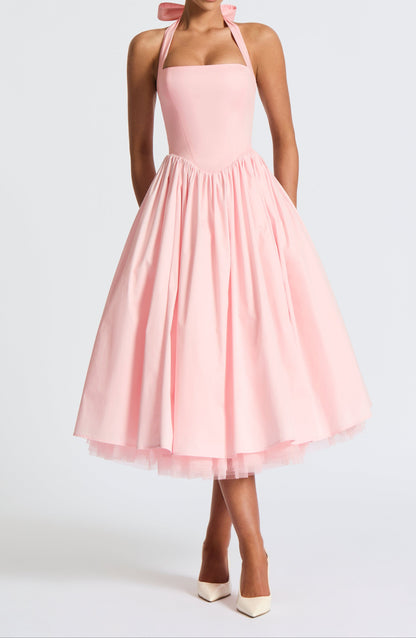Zoe Midi Dress-Blush