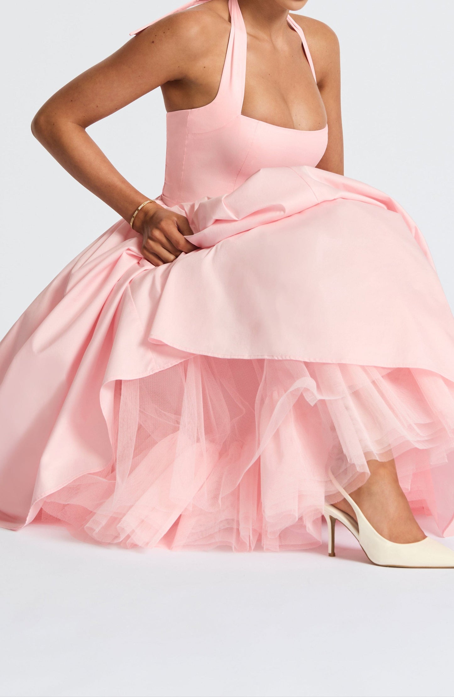 Zoe Midi Dress-Blush