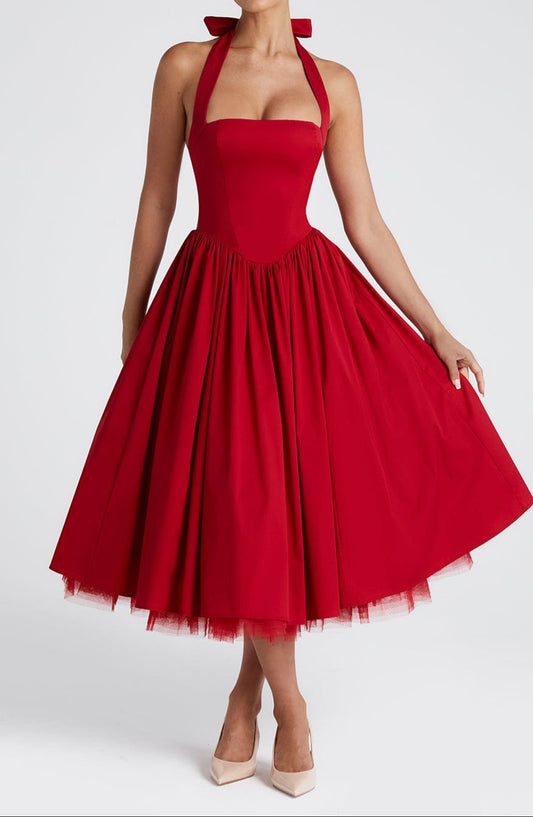 Paolina Midi Dress - Red