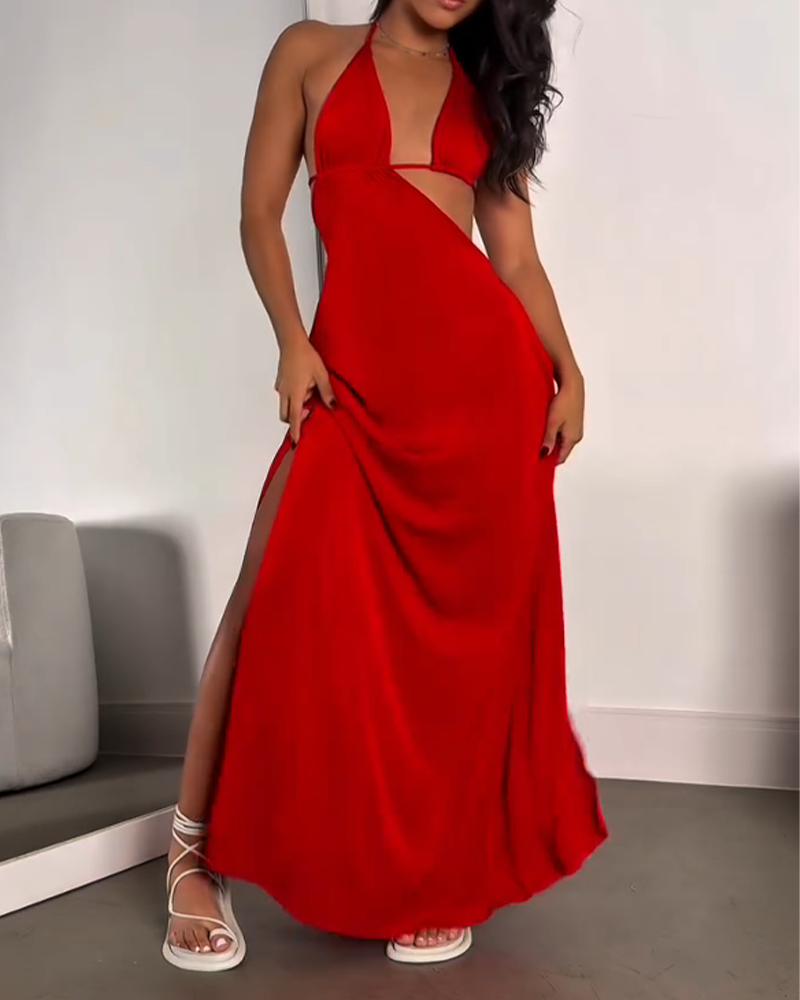 Deep V Lace-Up Dress (Pre-Sale)