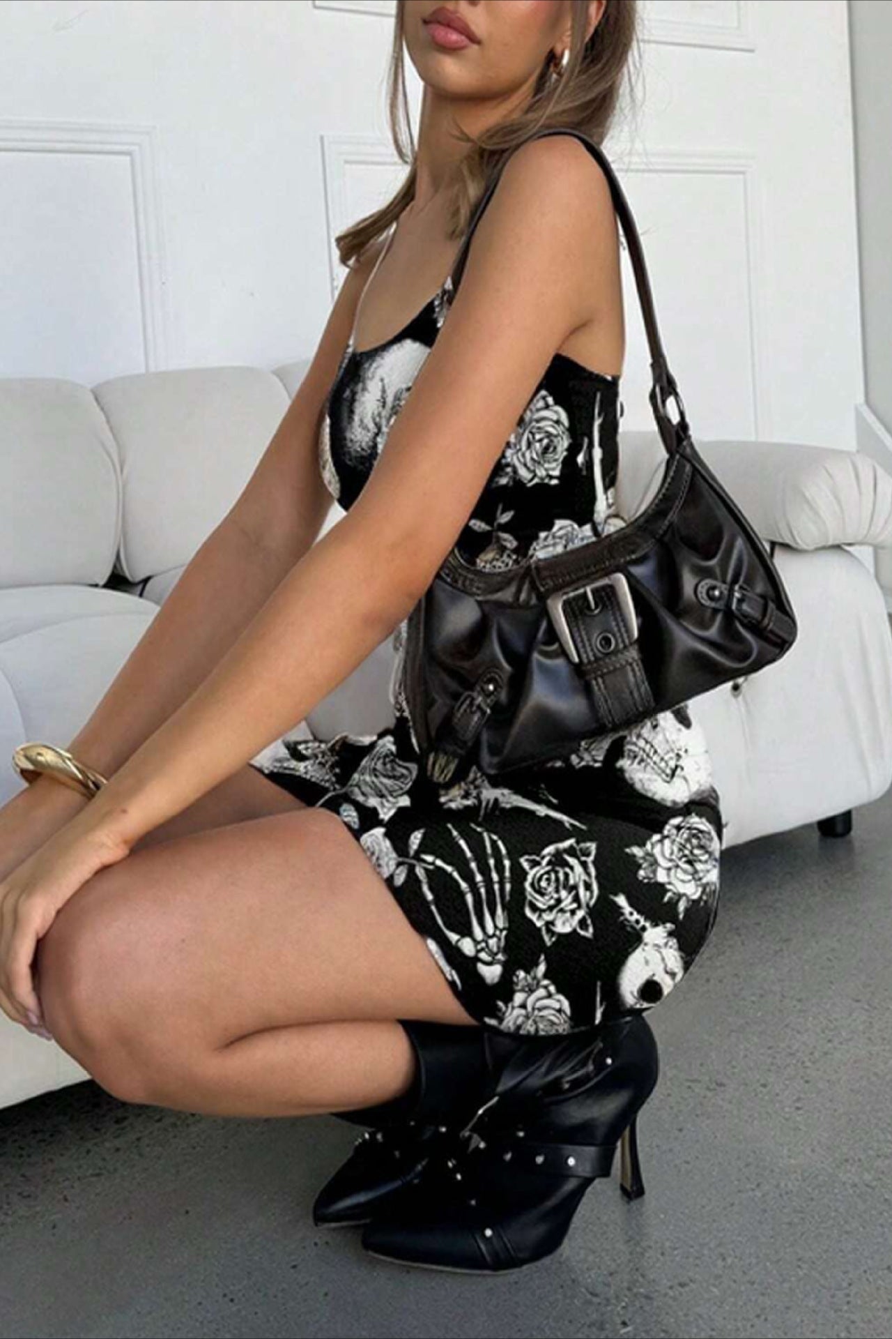 Printed Sleeveless Mini Dress