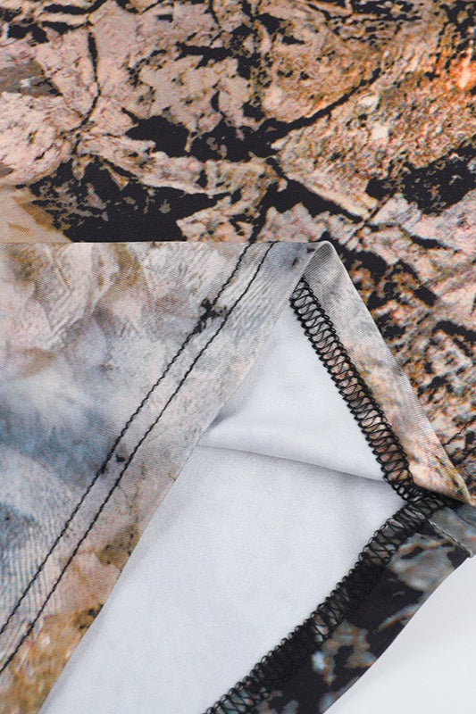 Sexy Snake Print Cutout Sheer Maxi Dress