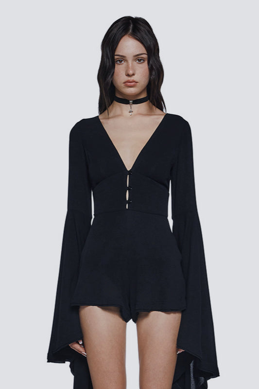 Sexy Slim Fit Long Sleeve Bodysuit Two Pieces Set