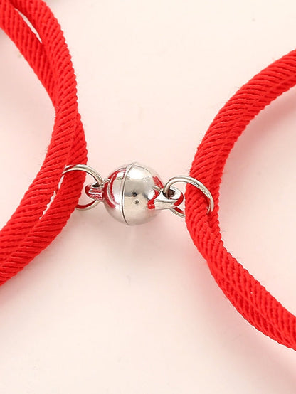 1 Pair Couple's Bracelet Magnetic Adjustable Romantic Series Love Simple Rope Bracelet Jewelry Milan For Gift for Women