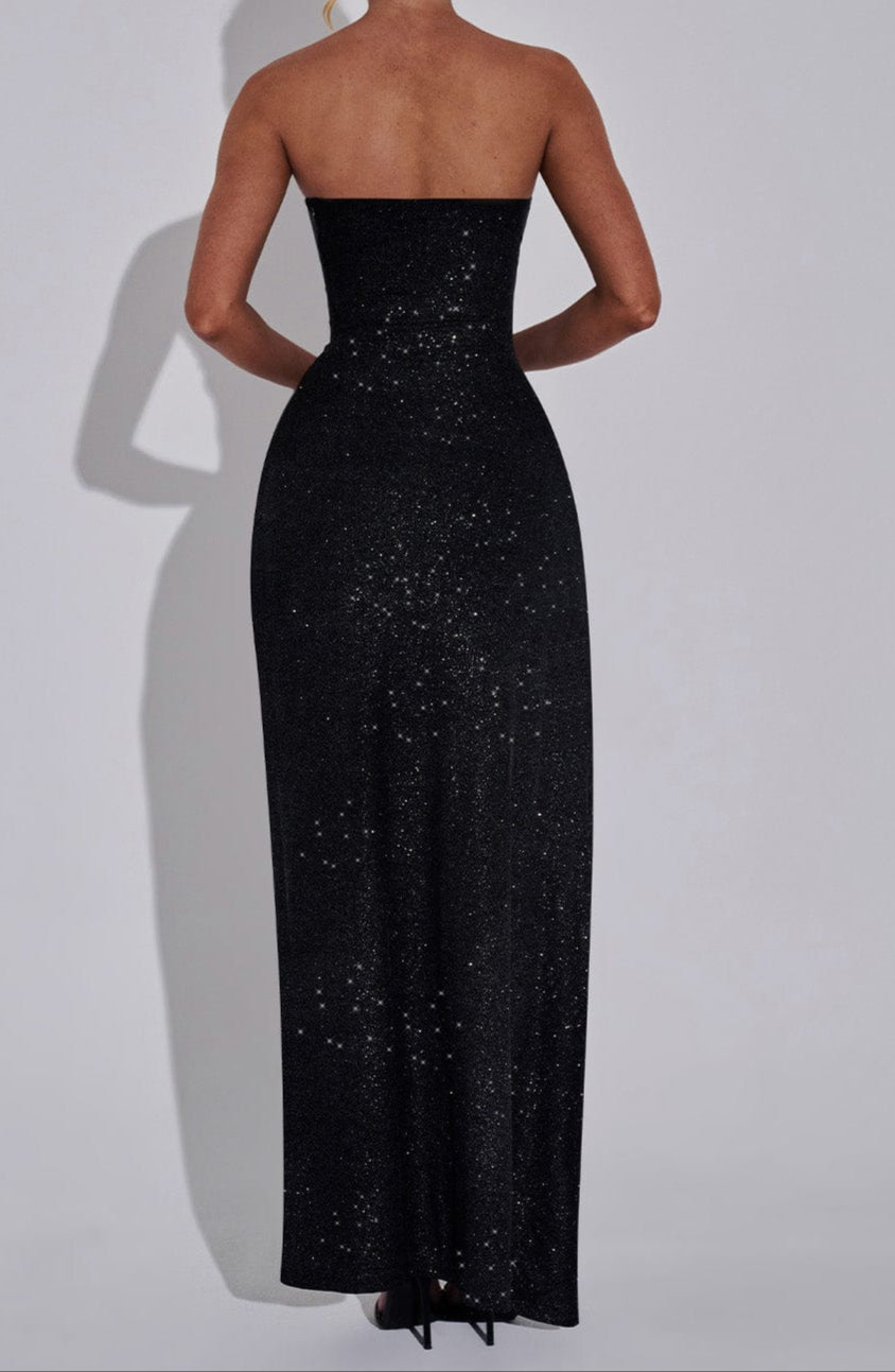 Victoria Maxi Dress - Black Sparkle