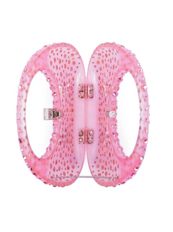 Bolso de mano de acrílico con adornos de diamantes 