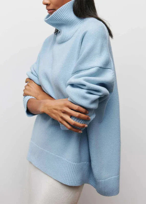 Cozy Chic Turtleneck Pullover - Solid Color Sweater