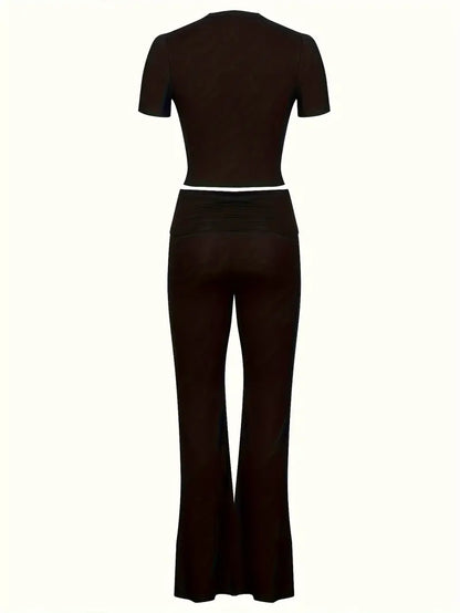 Black Retro Sports Two Piece Set