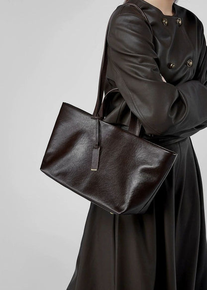Corvina - Structured Leather Tote with Crossbody Strap