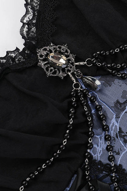 Halloween Two-Tone Jacquard Gothic Dress