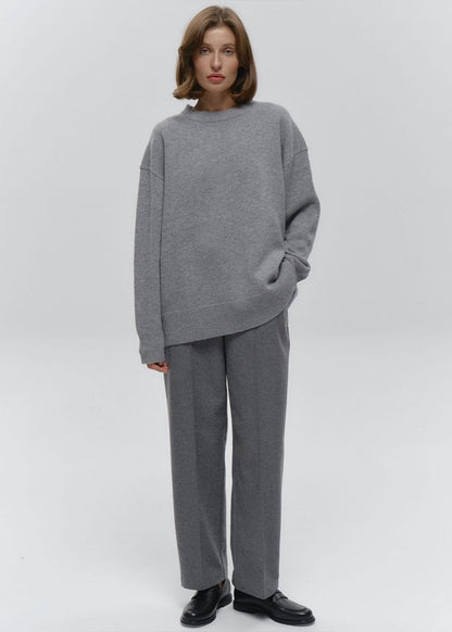 Cocoa Haze - Relaxed Knit Pullover Sweater