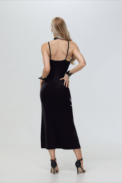 3D Skeleton Print Sexy Cami Maxi Dress