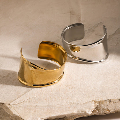 Sculpted Charm Open Cuff Bracelet