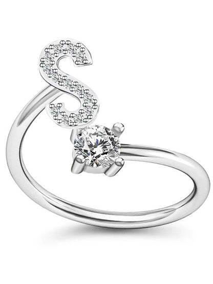 1PC Band Ring For Men's Crystal White Alloy Classic for Women