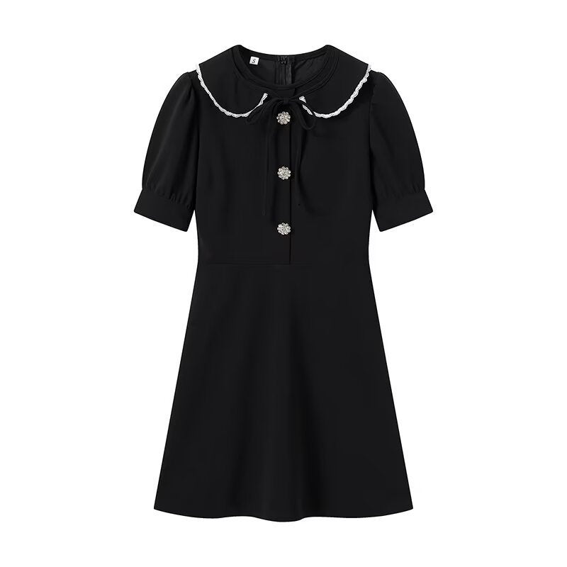 Evie A-Line Dress with Spliced Collar