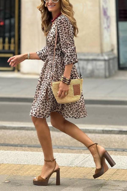 Vestido con estampado de leopardo Iraida